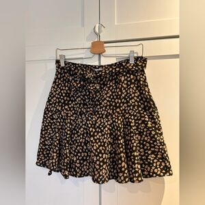Chic Black and Gold Skater Skirt